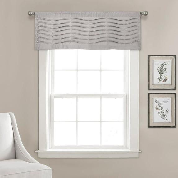 Lush Decor Tailored 52'' W Window Valance Blue,Cream,Dark Gray,Light Gray,White