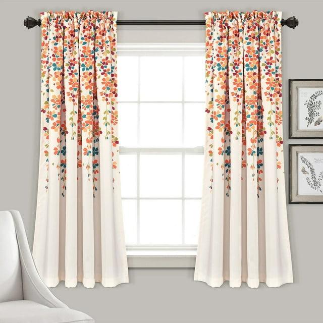 Lush Decor Weeping Flowers Floral Room Darkening Thermal Rod Pocket Curtain Panels (Set of 2)