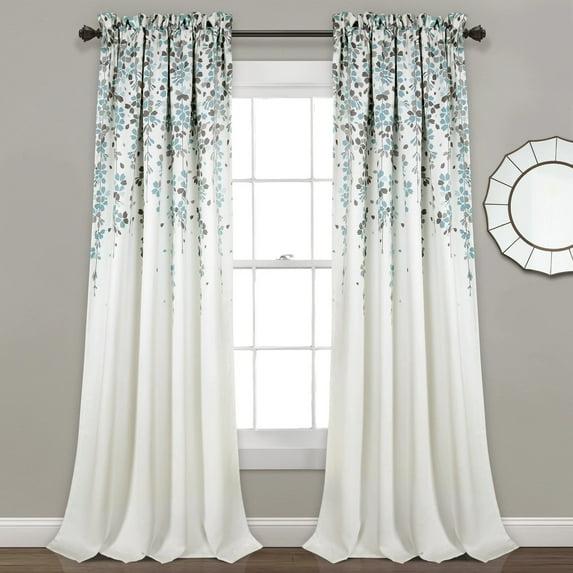 Lush Decor Weeping Flowers Floral Room Darkening Thermal Rod Pocket Curtain Panels (Set of 2)