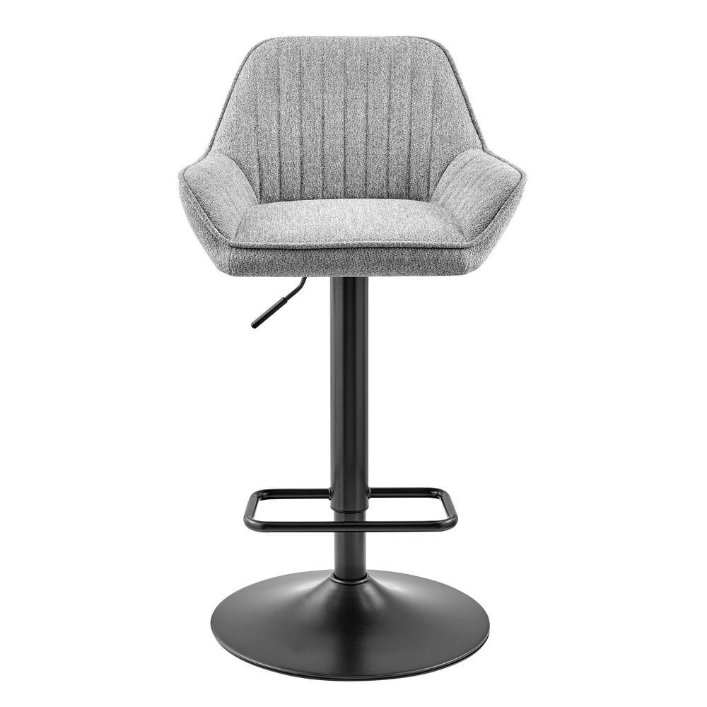 Luther Strata Gray Adjustable Swivel Bar Stool Set