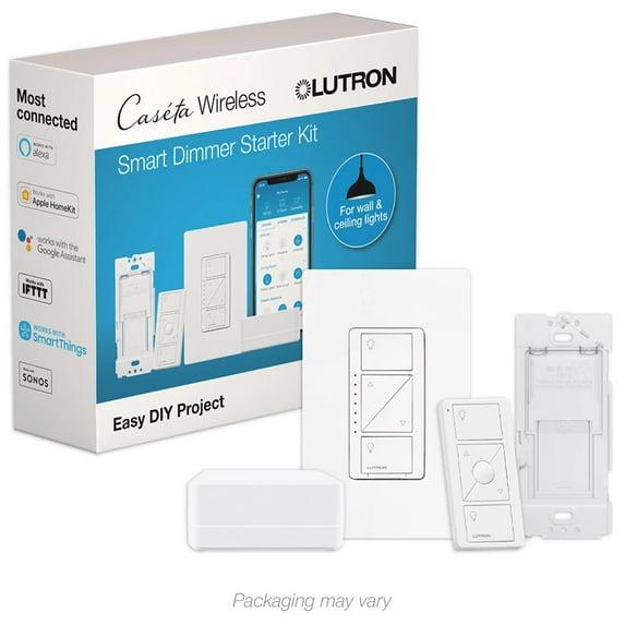 Lutron Caséta Wireless Smart Lighting Dimmer Switch Starter Kit with Caséta Smart Hub and Pico Bracket P-BDG-PKG1W-A