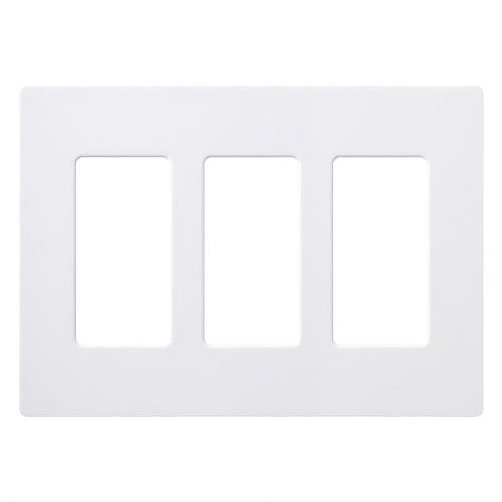 White 3-Gang Screwless Decorator Wall Plate