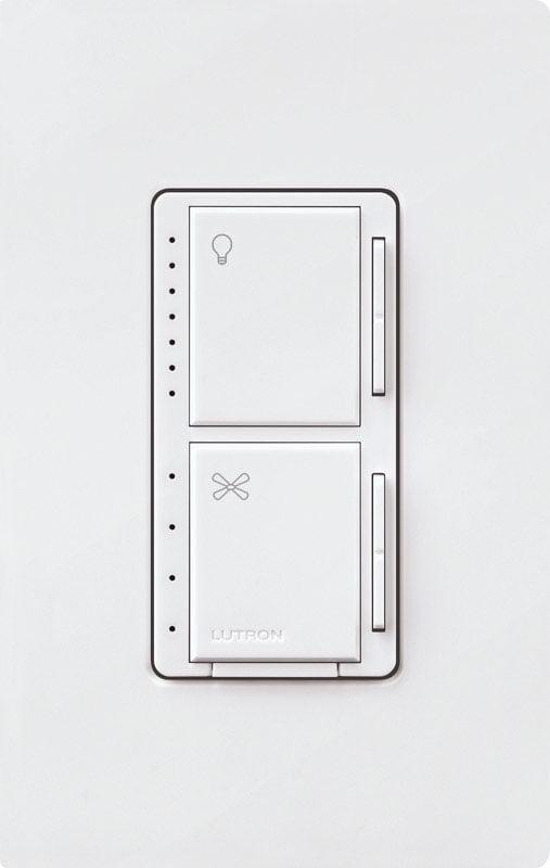 Lutron Maestro White Single Pole Fan and LED Dimmer Switch