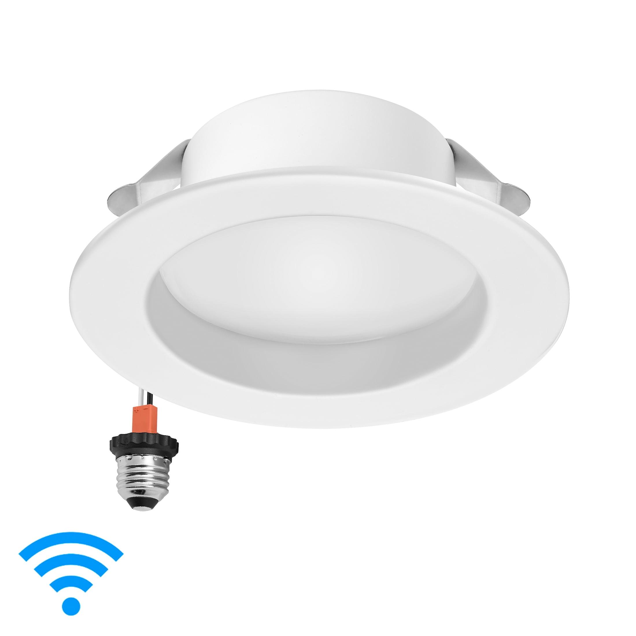 4-Inch White Aluminum Smart WiFi LED Retrofit Downlight