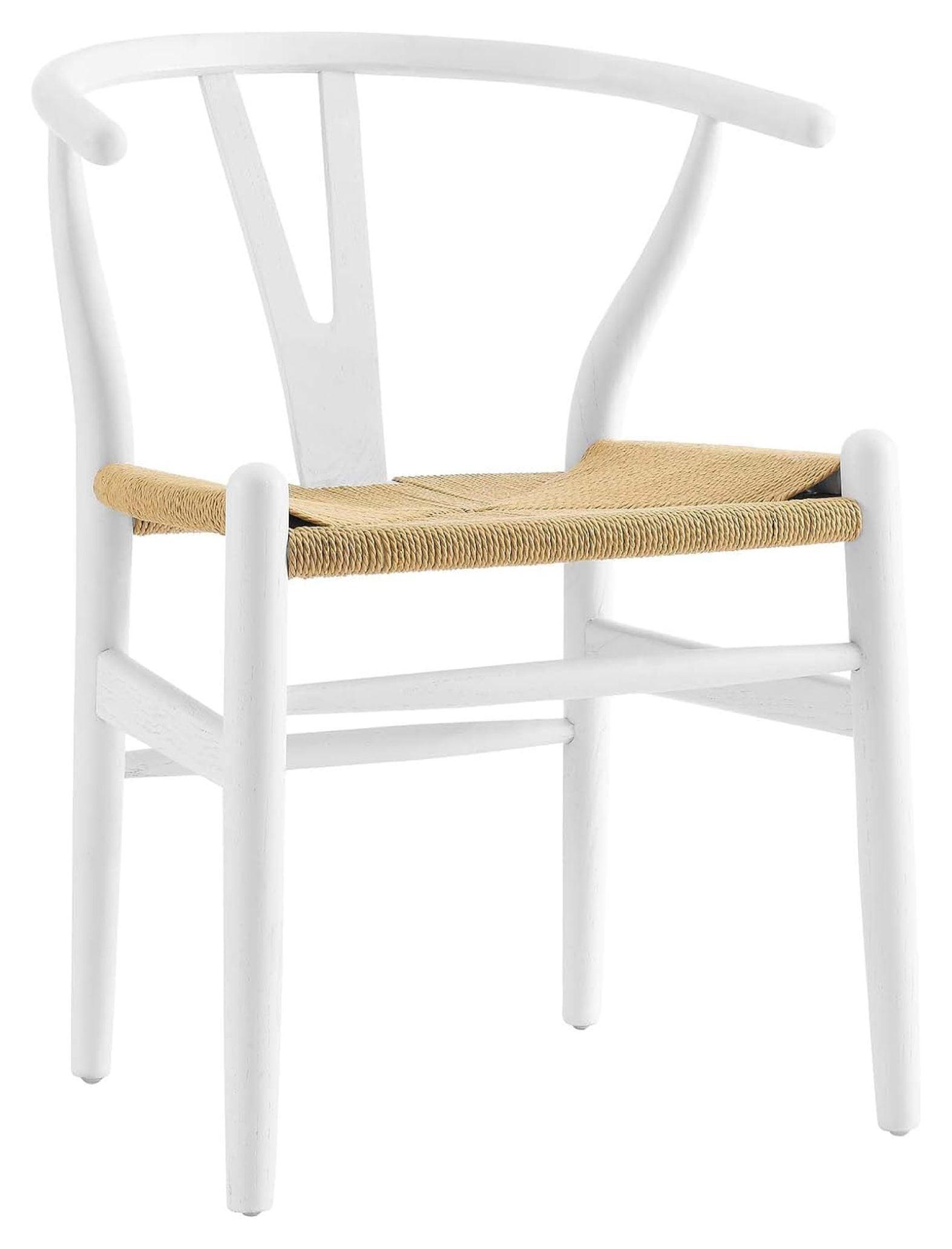 Classic White Wishbone Wooden Arm Chair