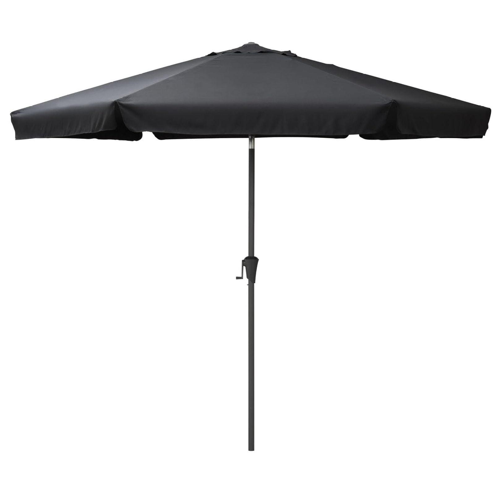 Round Modern Black Fabric & Steel 10ft Tilting Patio Umbrella