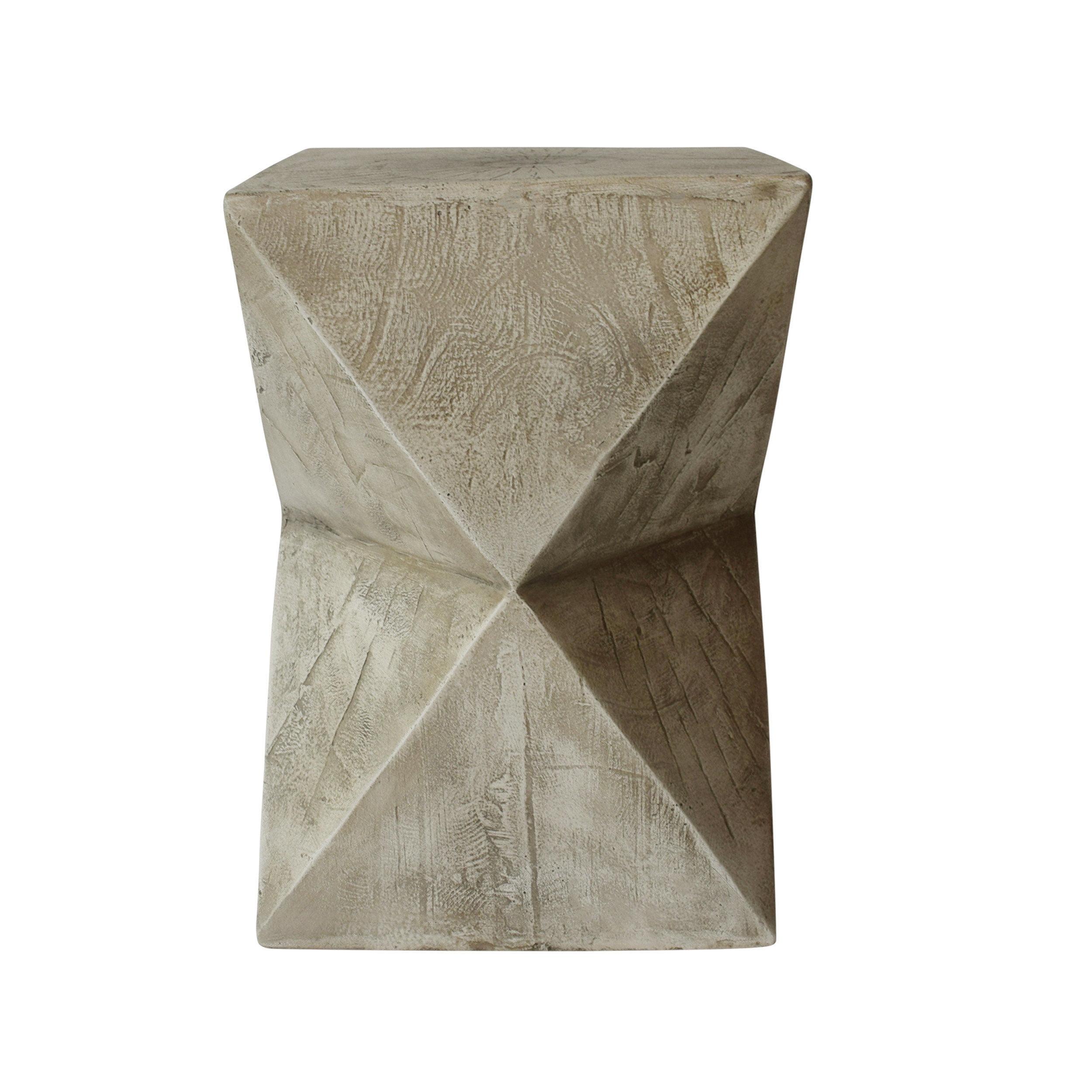 Lux Outdoor Lightweight Concrete Accent Table, Light Gray