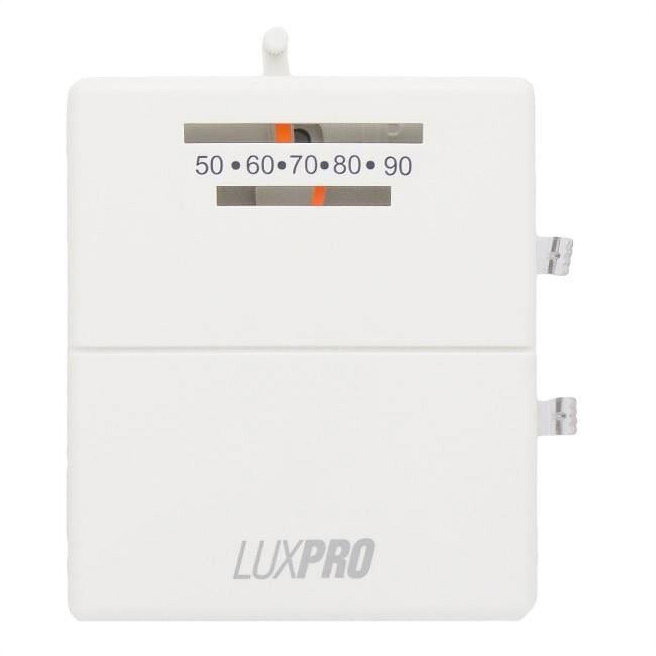 LuxPro White Mechanical Heating and Cooling Thermostat