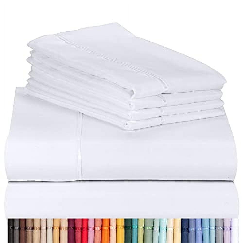 LuxClub White Queen Microfiber Deep Pocket Bed Sheets Set