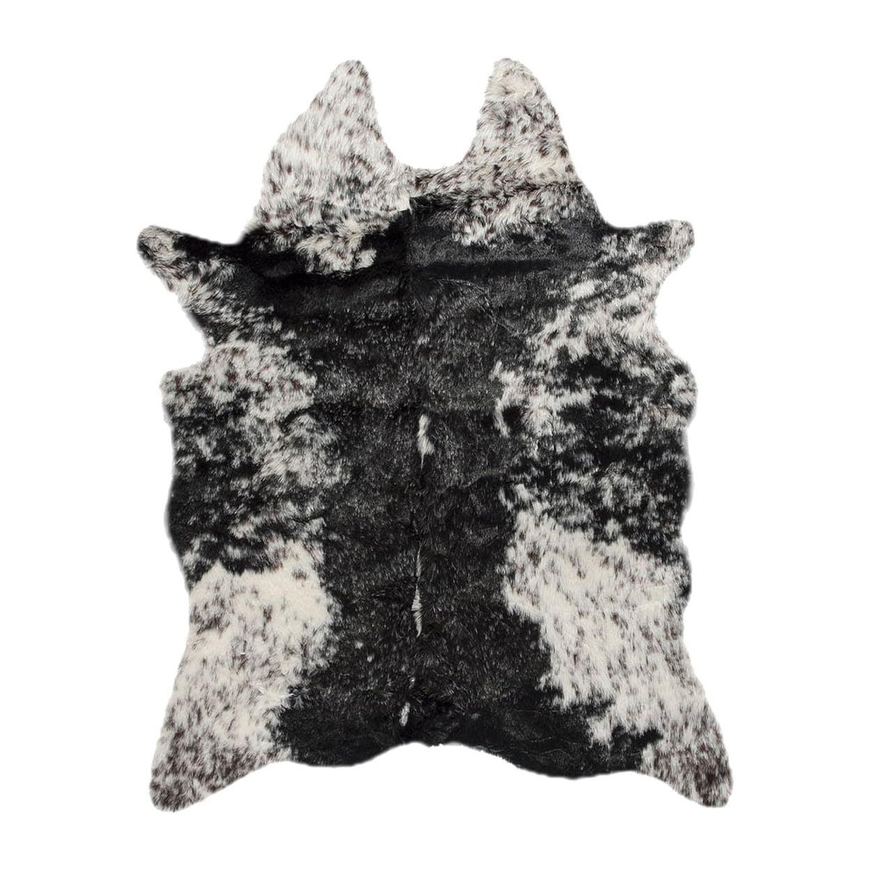 Luxe Classic Faux Hide Rug | Edinburgh s&p black/white | 4.25'x'5