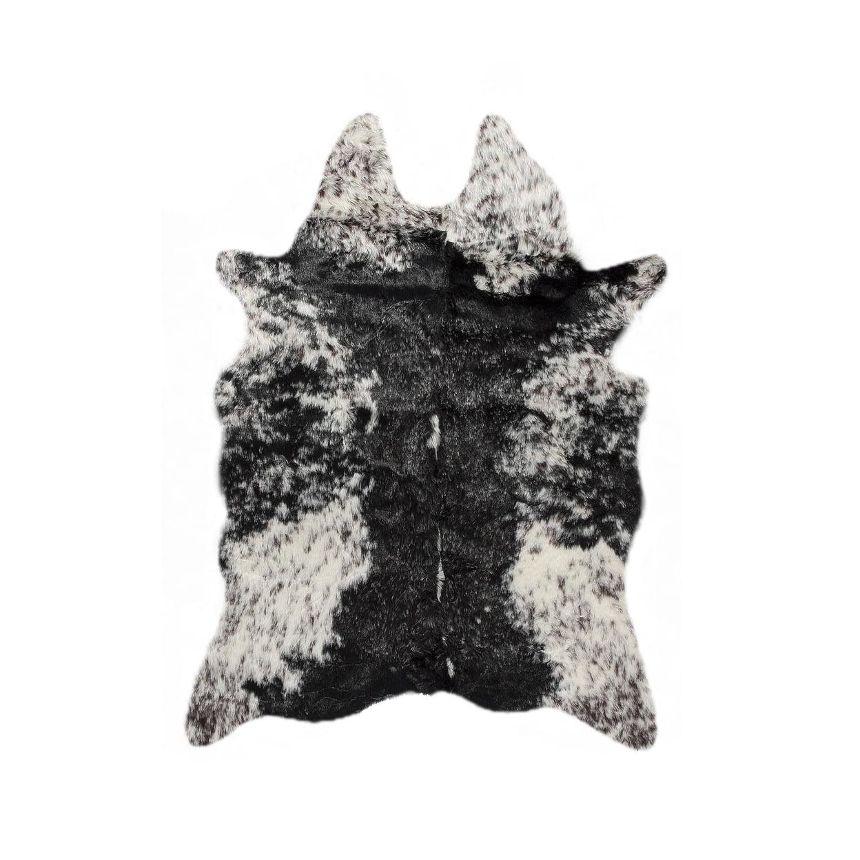 Luxe Classic Faux Hide Rug | Edinburgh s&p black/white | 5.25'x7.5'