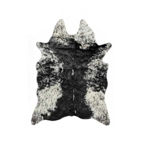 Luxe Classic Faux Hide Rug | Edinburgh s&p black/white | 5.25'x7.5'