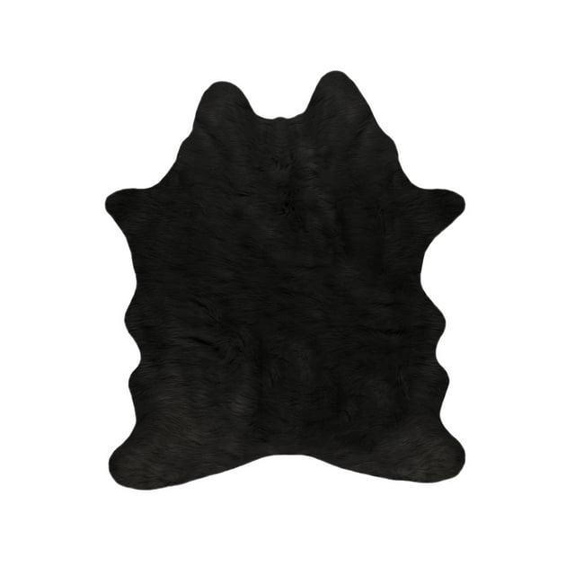 Luxe Classic Faux Hide Rug | Black | 5.25'x7.5'