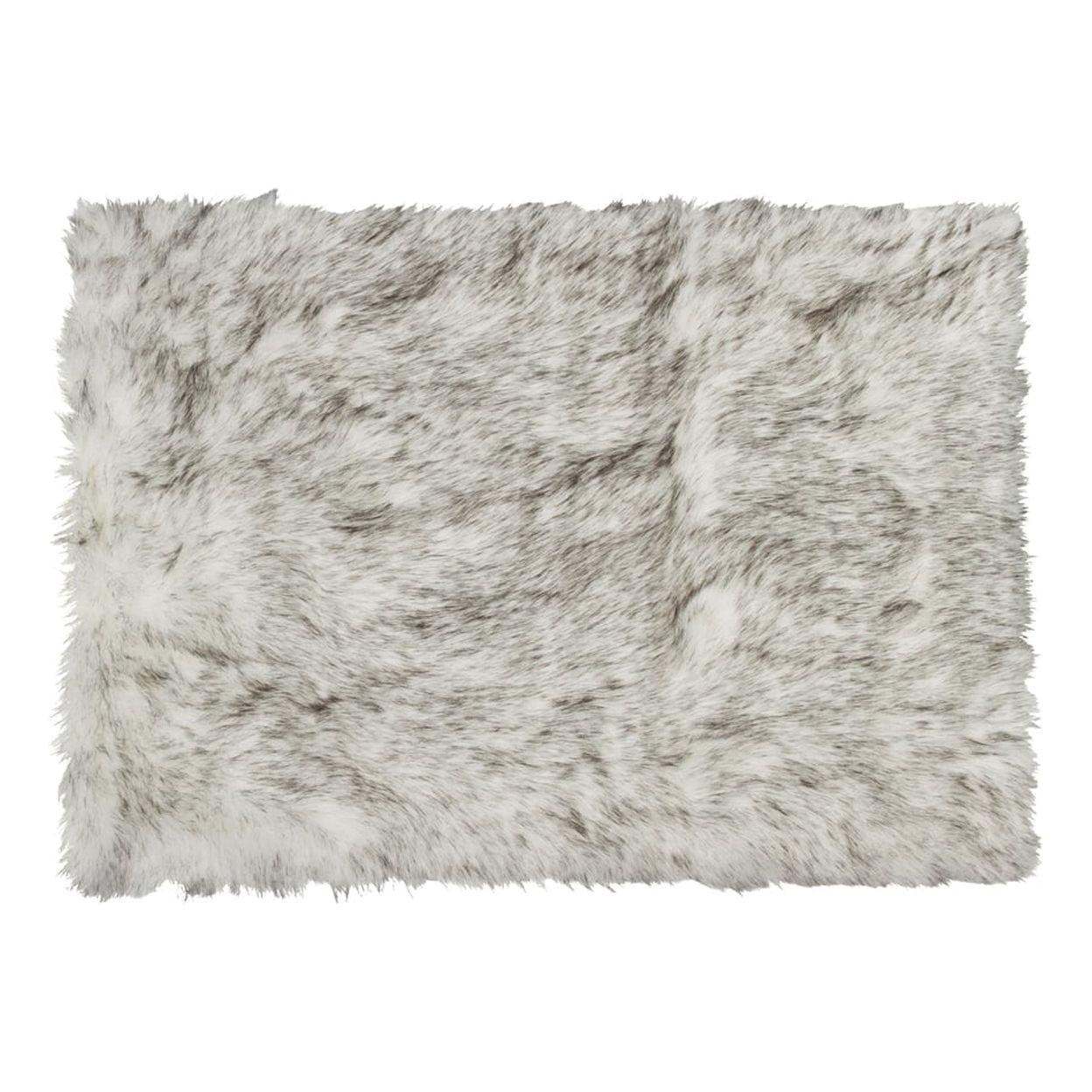 Luxe Hudson Faux Sheepskin Rug 2x3 Gradient Grey 1 Piece