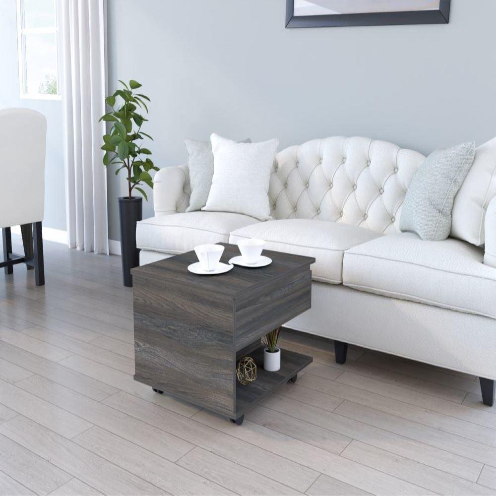 Modern Espresso Brown Lift-Top Coffee Table with Storage