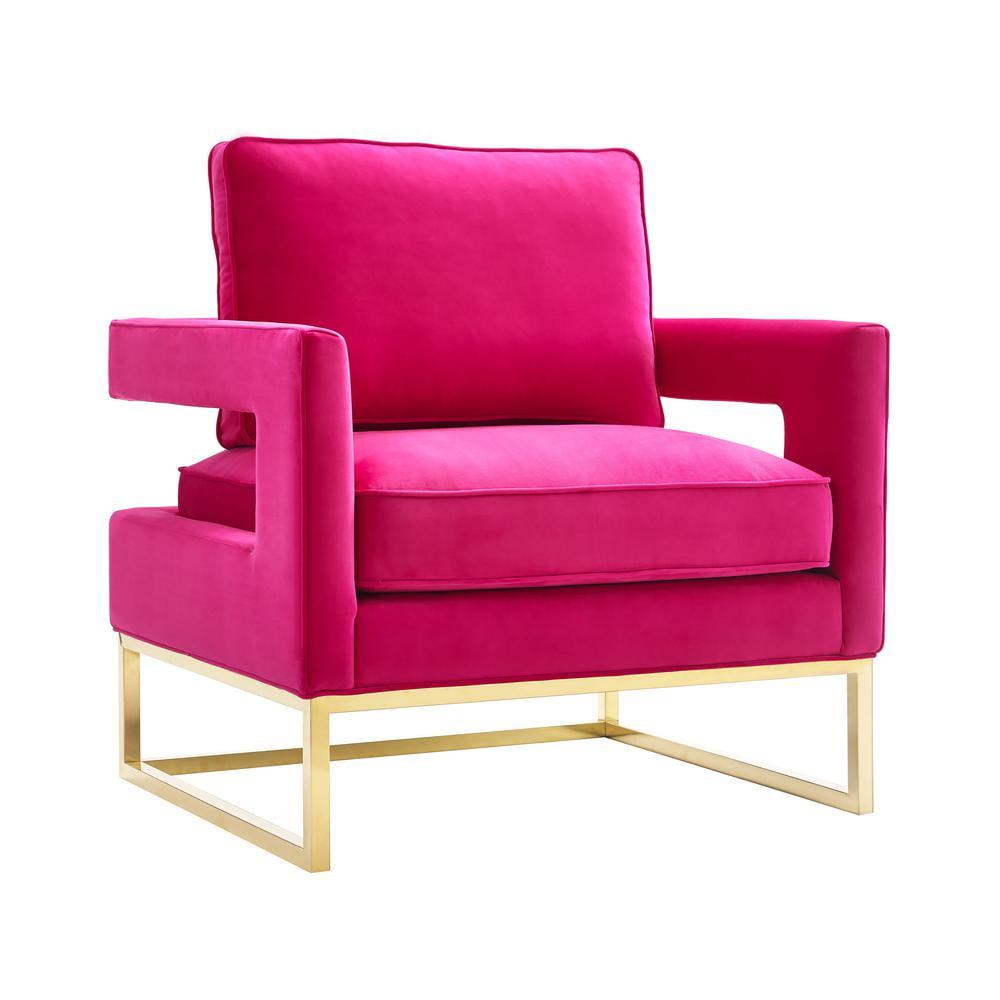 Avery Velvet Accent Chair Pink 33.5"W x 29"D x 35.5"H