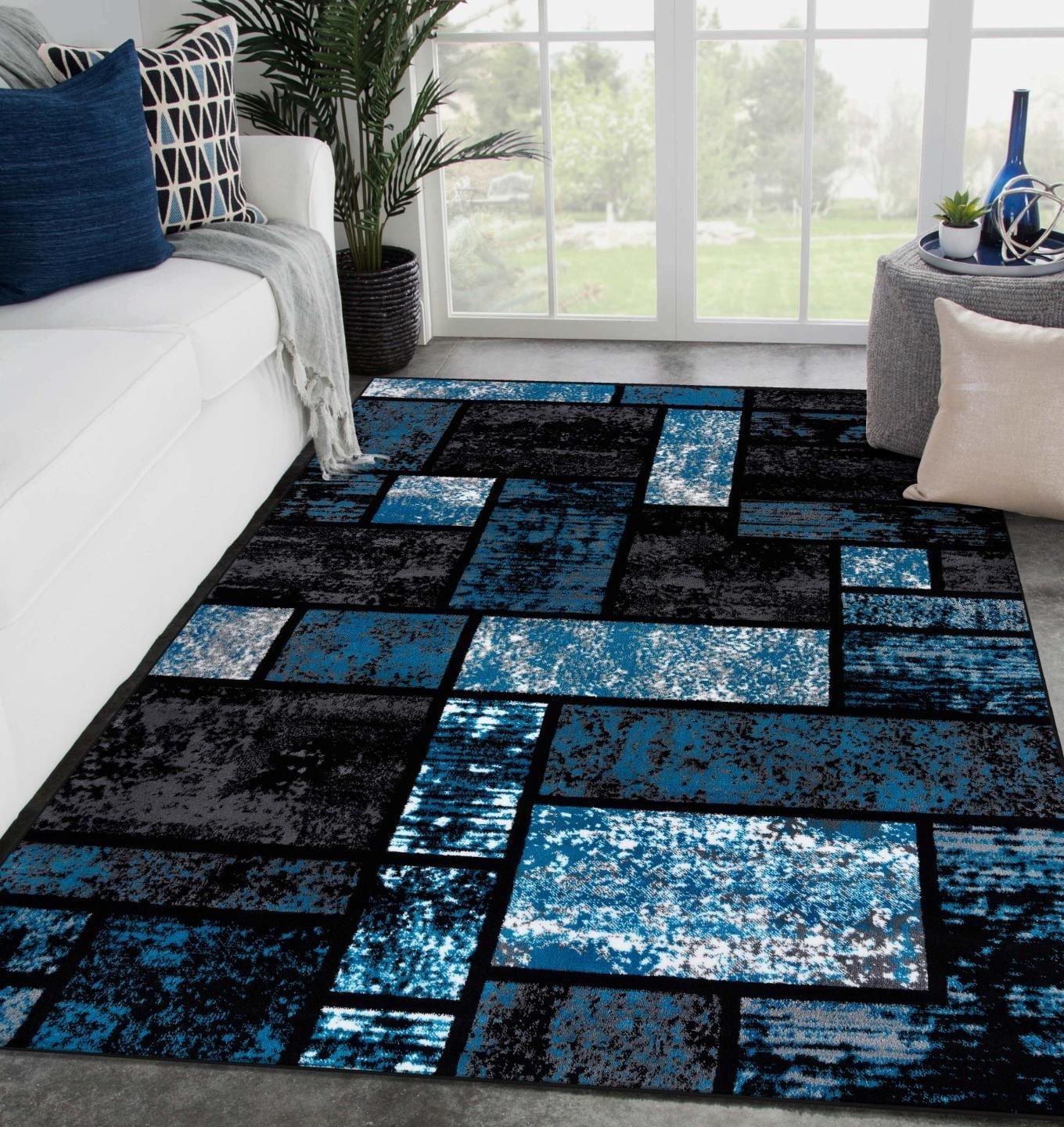 Luxe Weavers Geometric Squares Modern Colorblock Area Rug