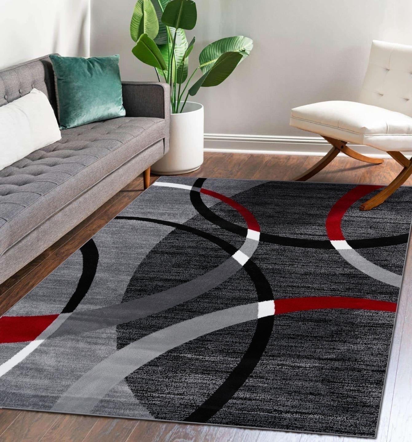 Luxe Weavers Modern Geometric Stain Resistant Area Rug, Gray 7x10