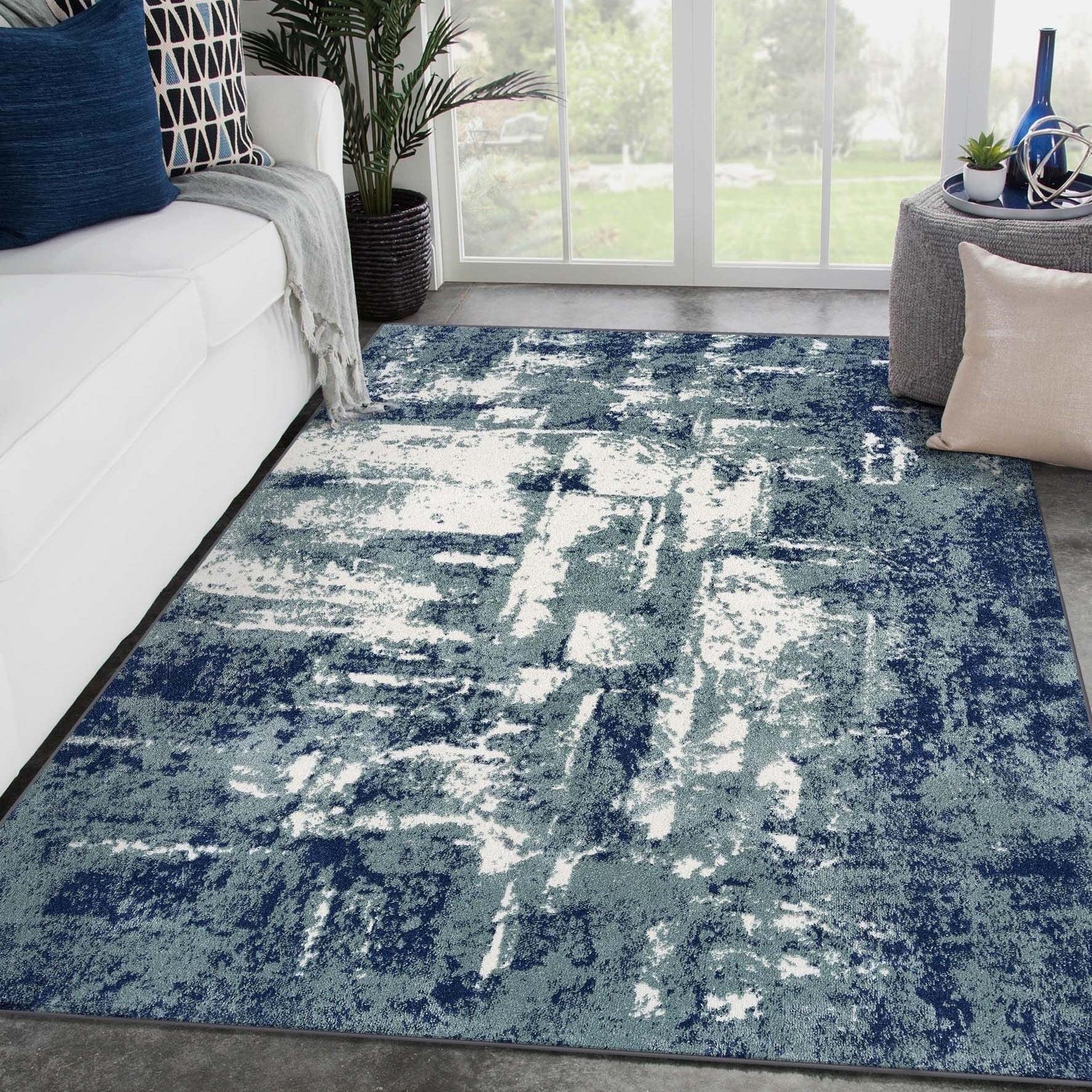Luxe Weavers Abstract Modern Area Rug, Blue 6x9