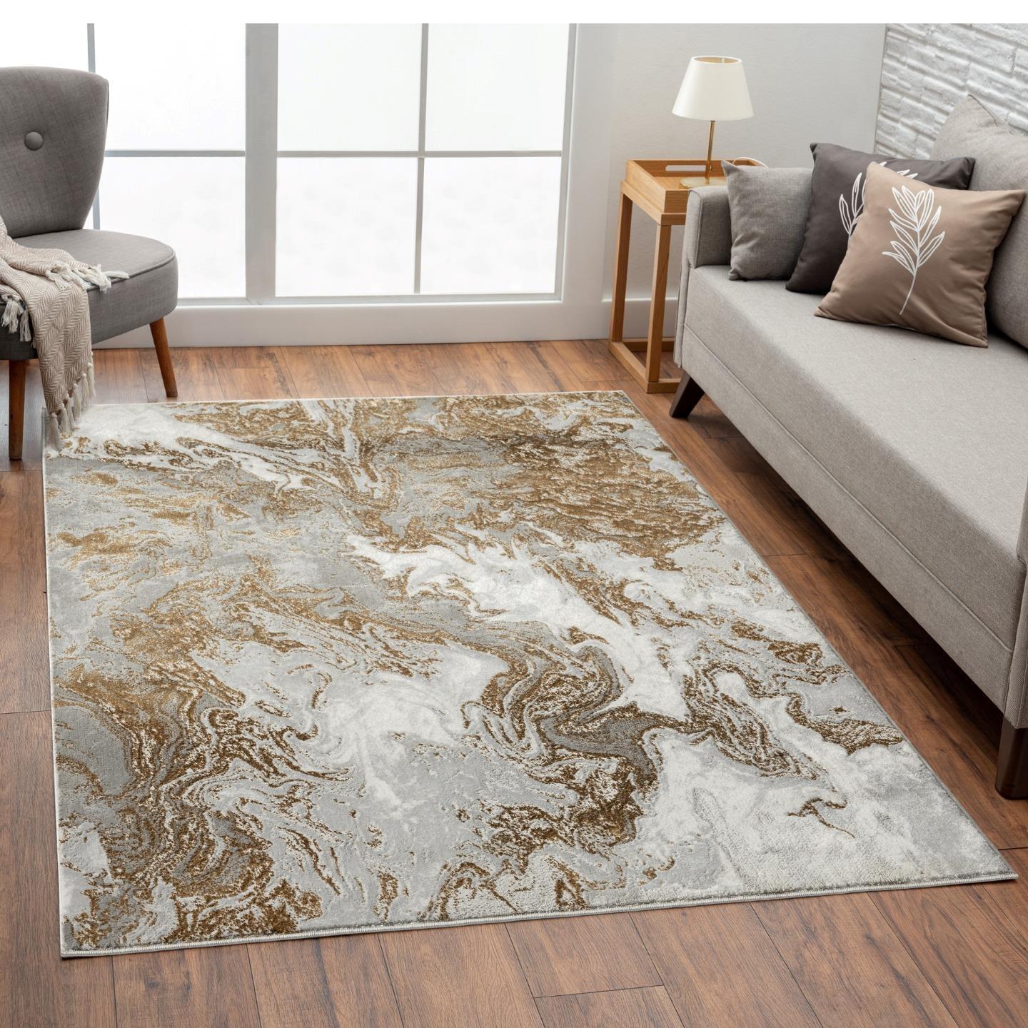 Luxe Weavers Marble Swirl Abstract Area Rug