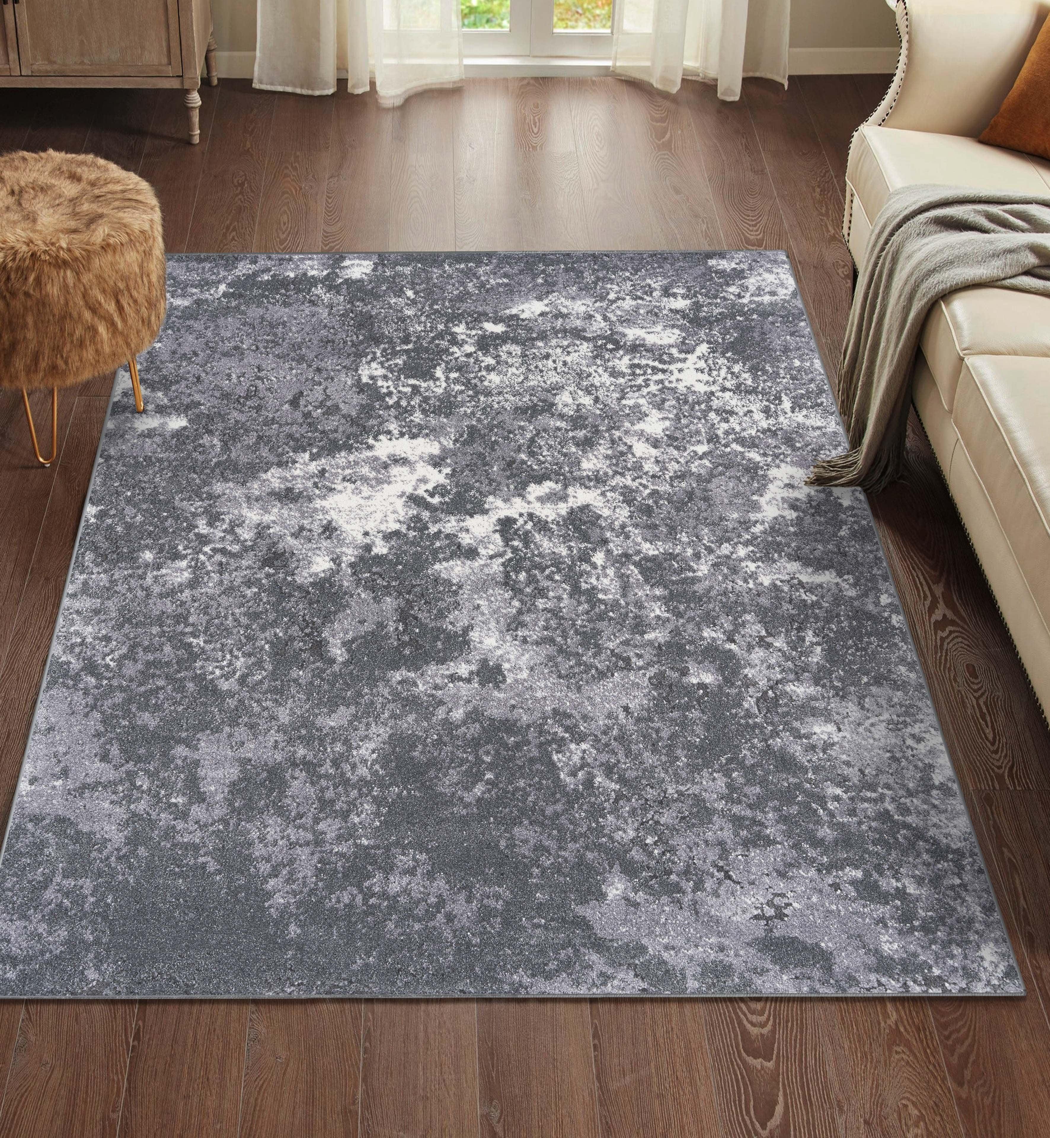 Abstract Splendor Easy-Care Gray Synthetic 8' x 10' Area Rug