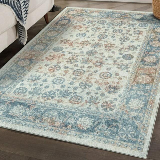 Luxe Weavers Floral Oriental Ivory 5x7 Area Rug