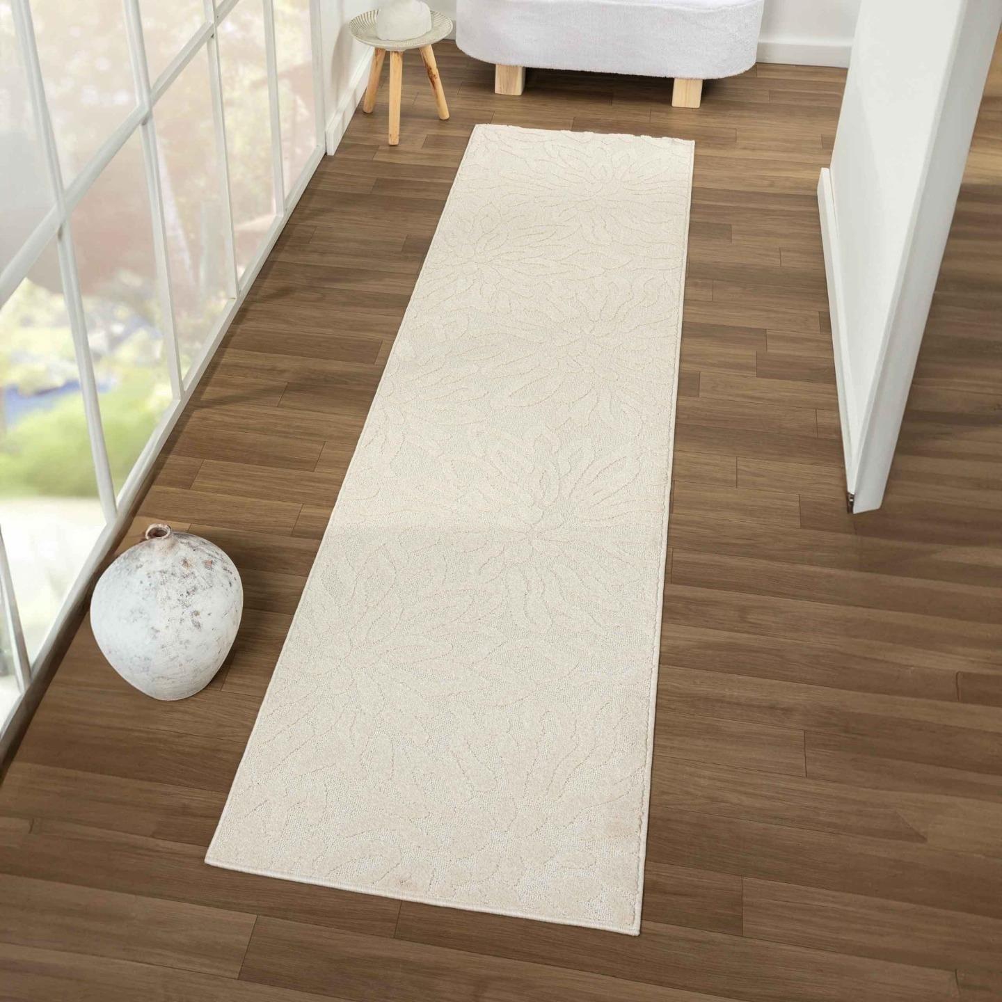 Luxe Weavers Abstract Floral Cream 2x8 Area Rug