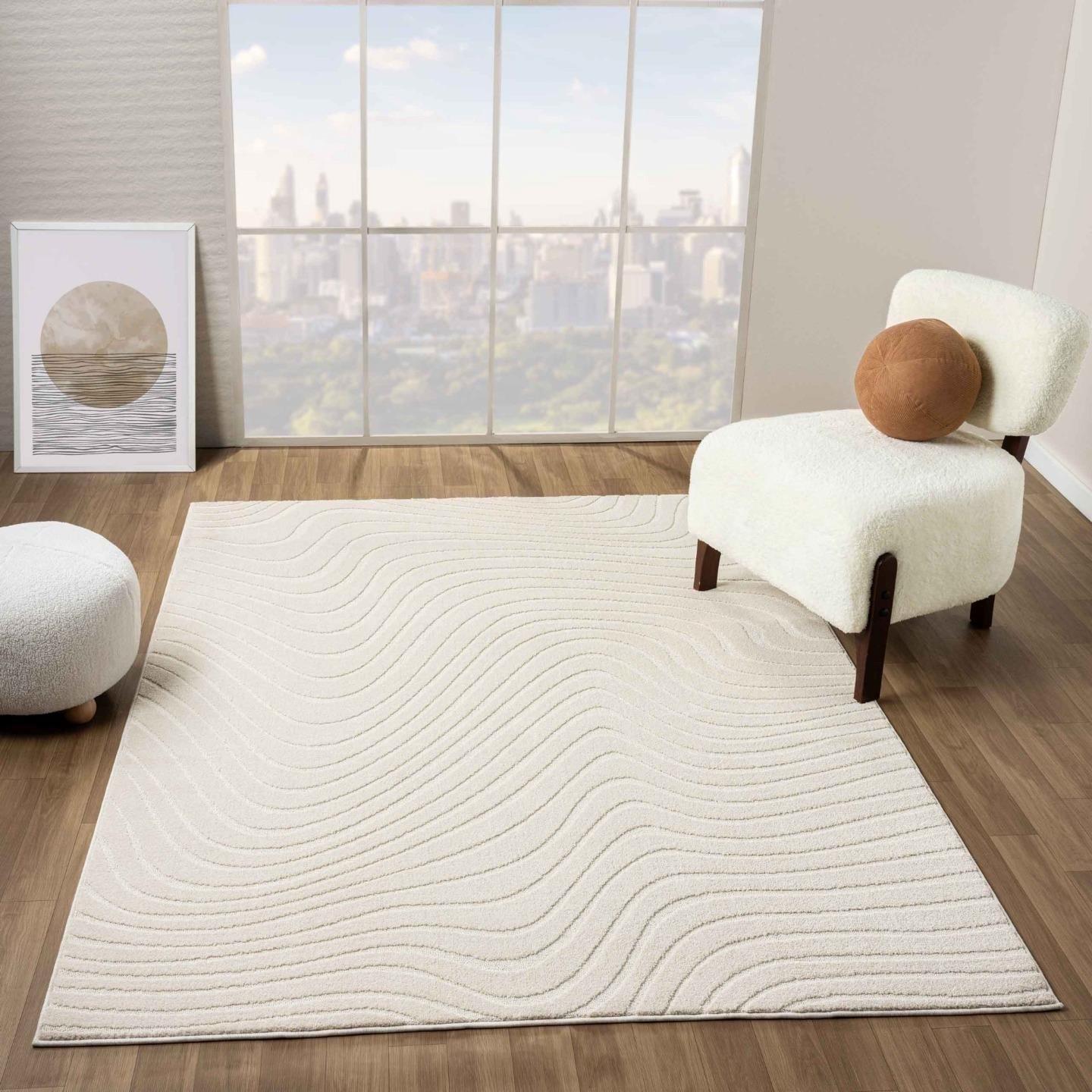 Luxe Weavers Abstract Wave Area Rug