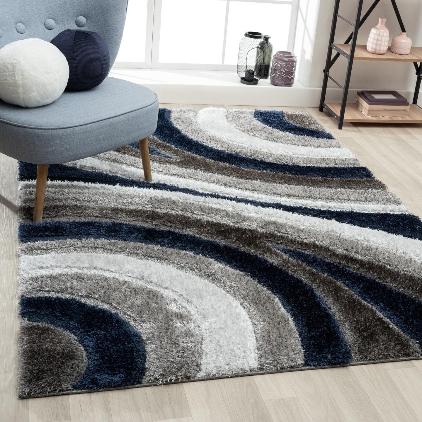 Luxe Weavers Modern Shag Geometric Area Rug