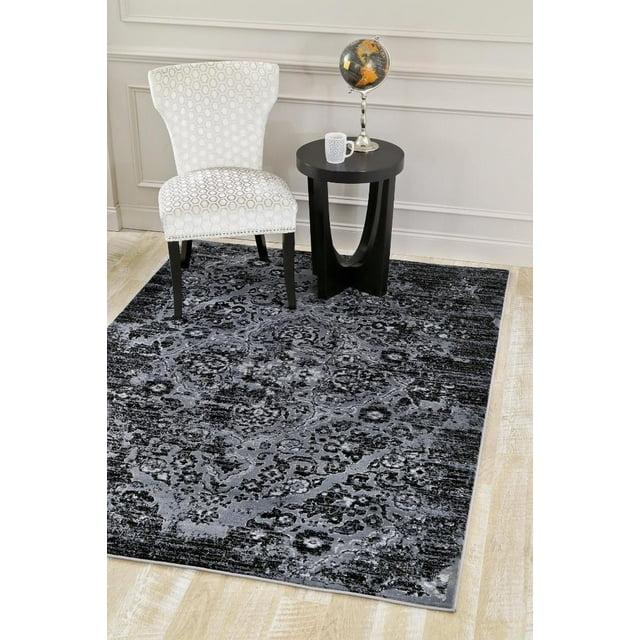 Luxe Weavers Victoria Collection Grey 5x7 Floral Area Rug