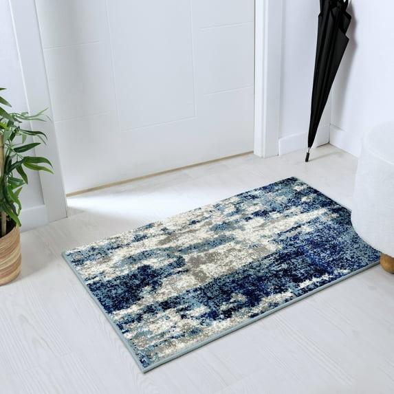 17 Stories Elkmont Abstract Light Blue/Gray Area Rug