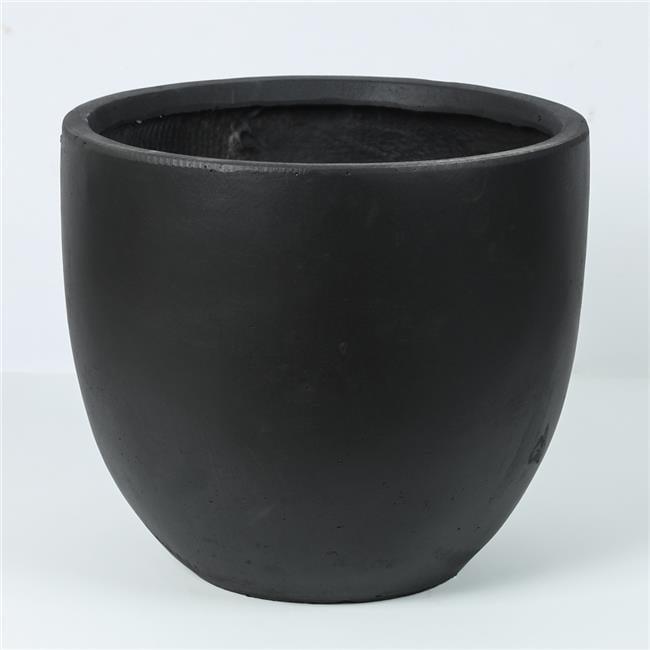 Luxen Home Round Black Finish Planter (Medium)