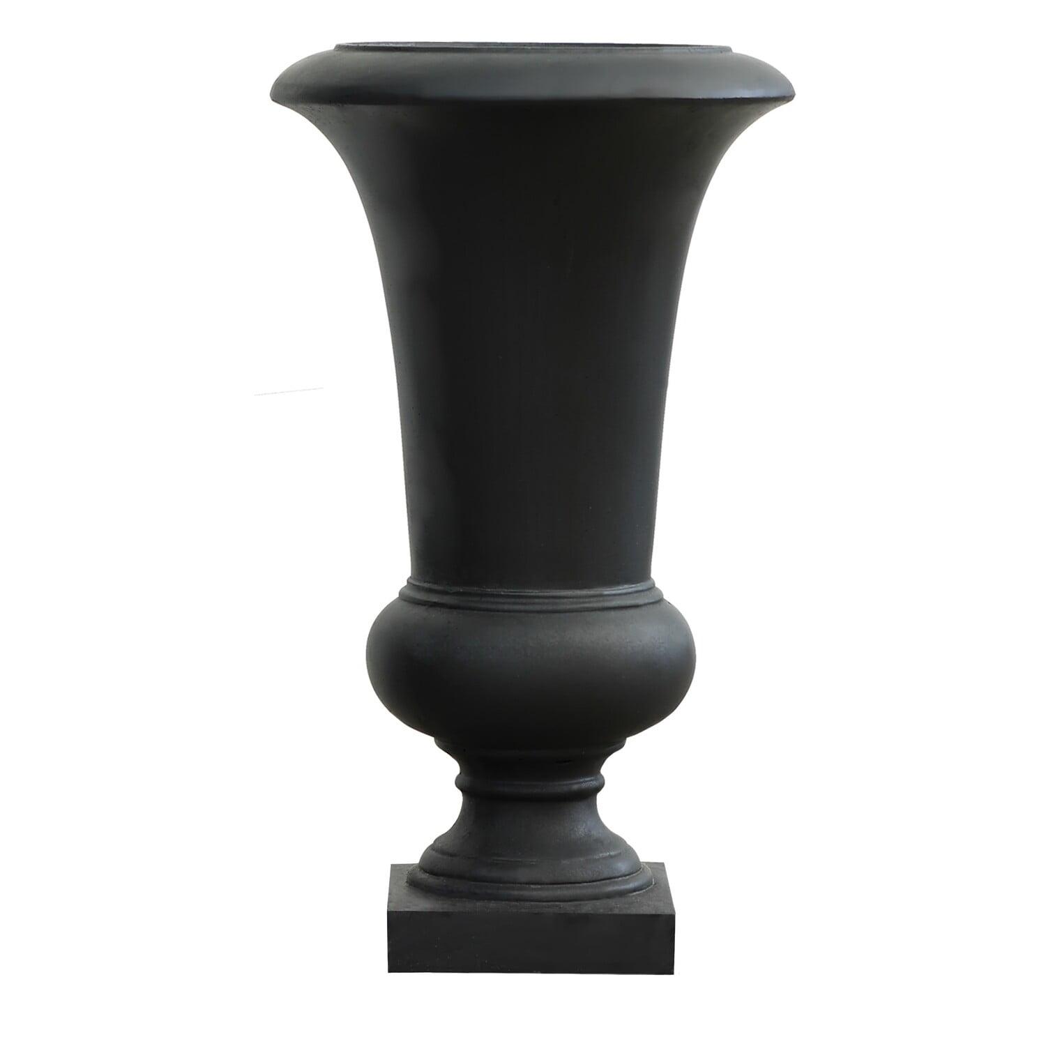 LuxenHome 22.75" H Slim MgO Urn Planter Black