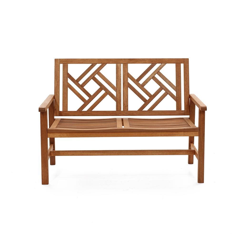 LuxenHome Carmel Solid Wood Outdoor Loveseat Park Bench