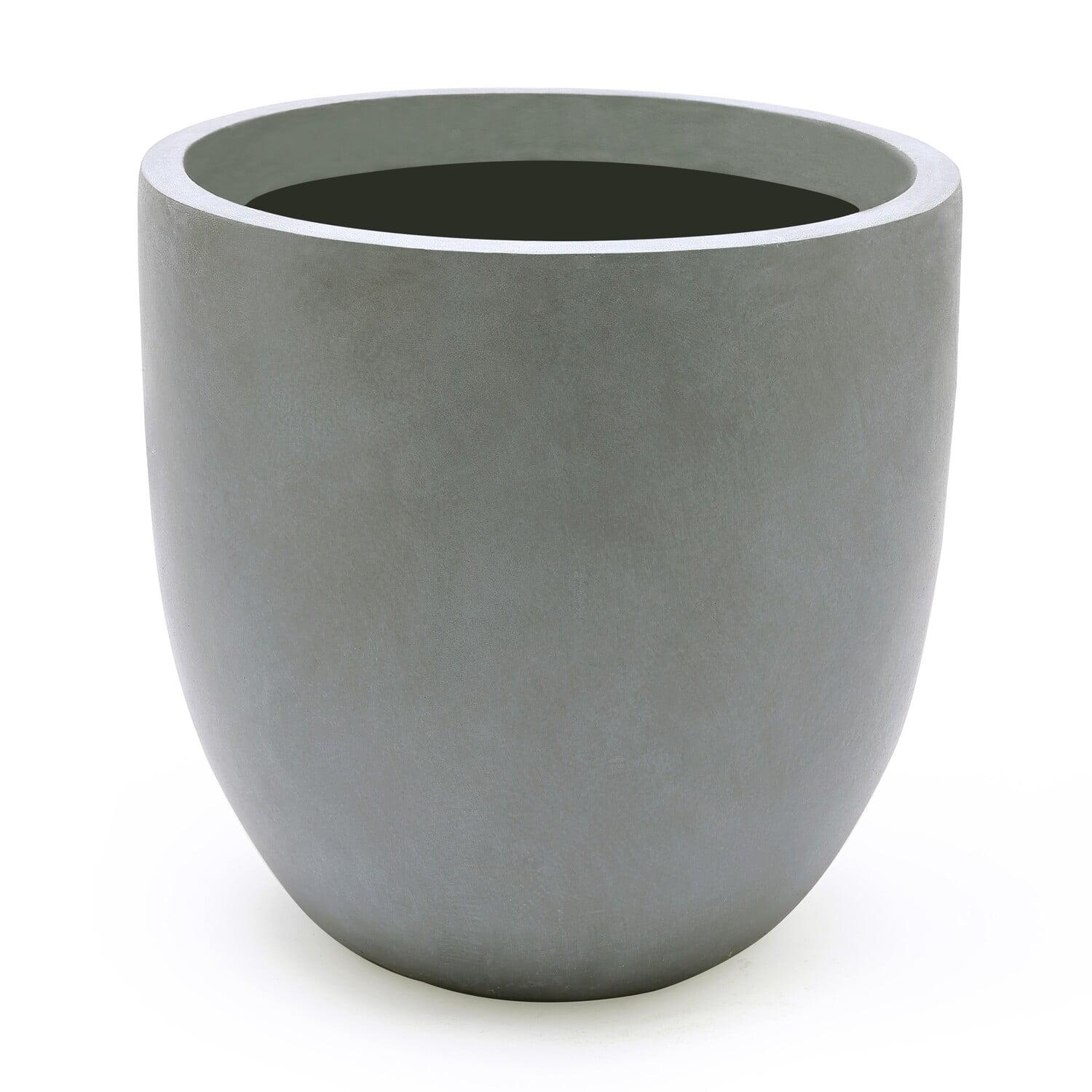 LuxenHome Round Tapered 12.2" H Flower Pot Planter Gray
