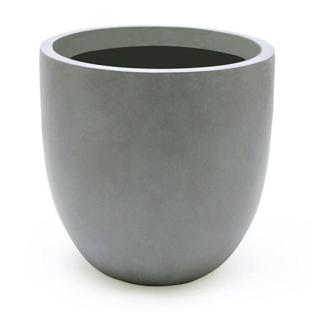 LuxenHome Round Tapered 12.2" H Flower Pot Planter Gray
