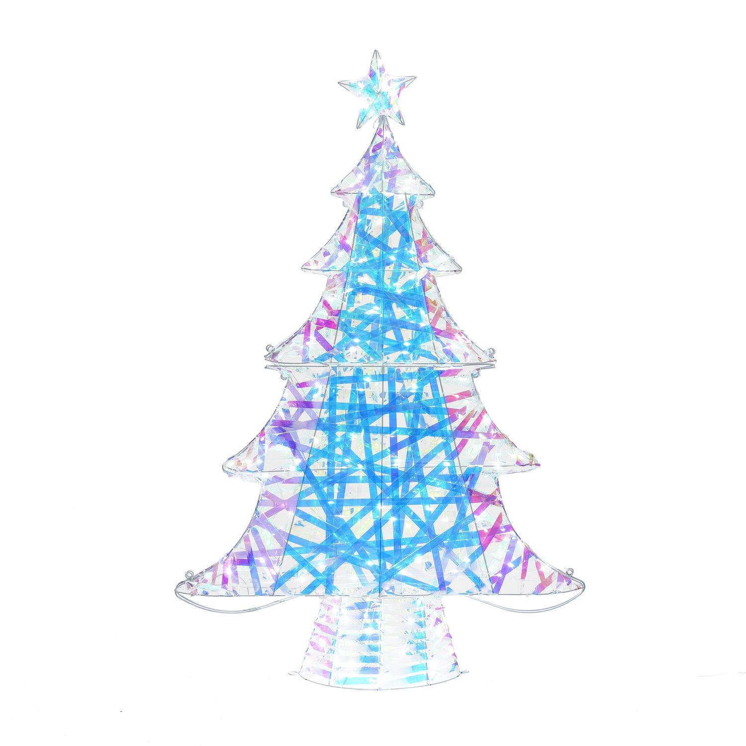 LuxenHome Lighted Christmas Tree Indoor and Outdoor Holiday Decoration Multicolored