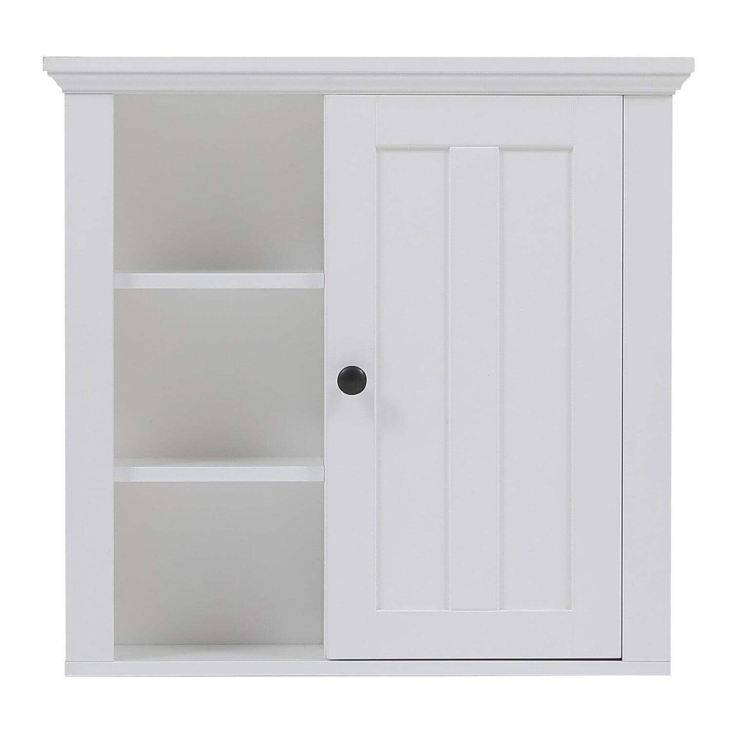 LuxenHome White MDF Wood Bathroom Wall Storage Cabinet