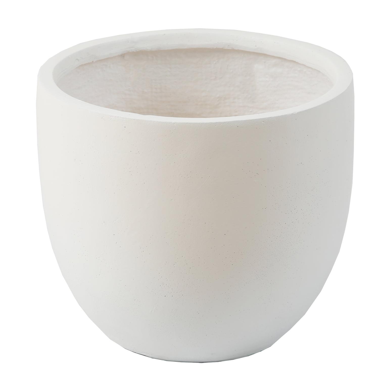 LuxenHome Round Tapered 17.2" H Flower Pot Planter White