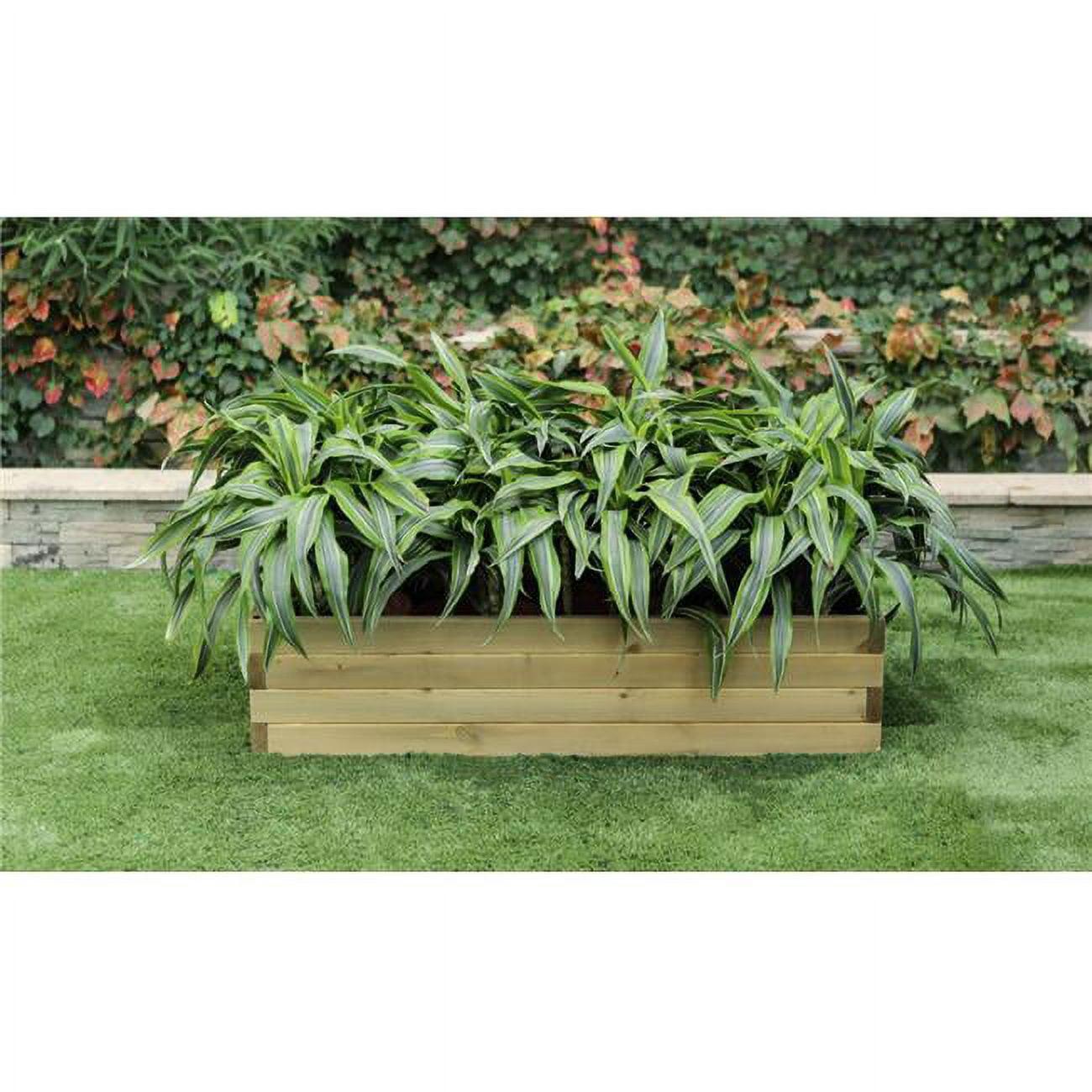 Natural Wood Finish 3.3ft Weather-Resistant Raised Garden Bed