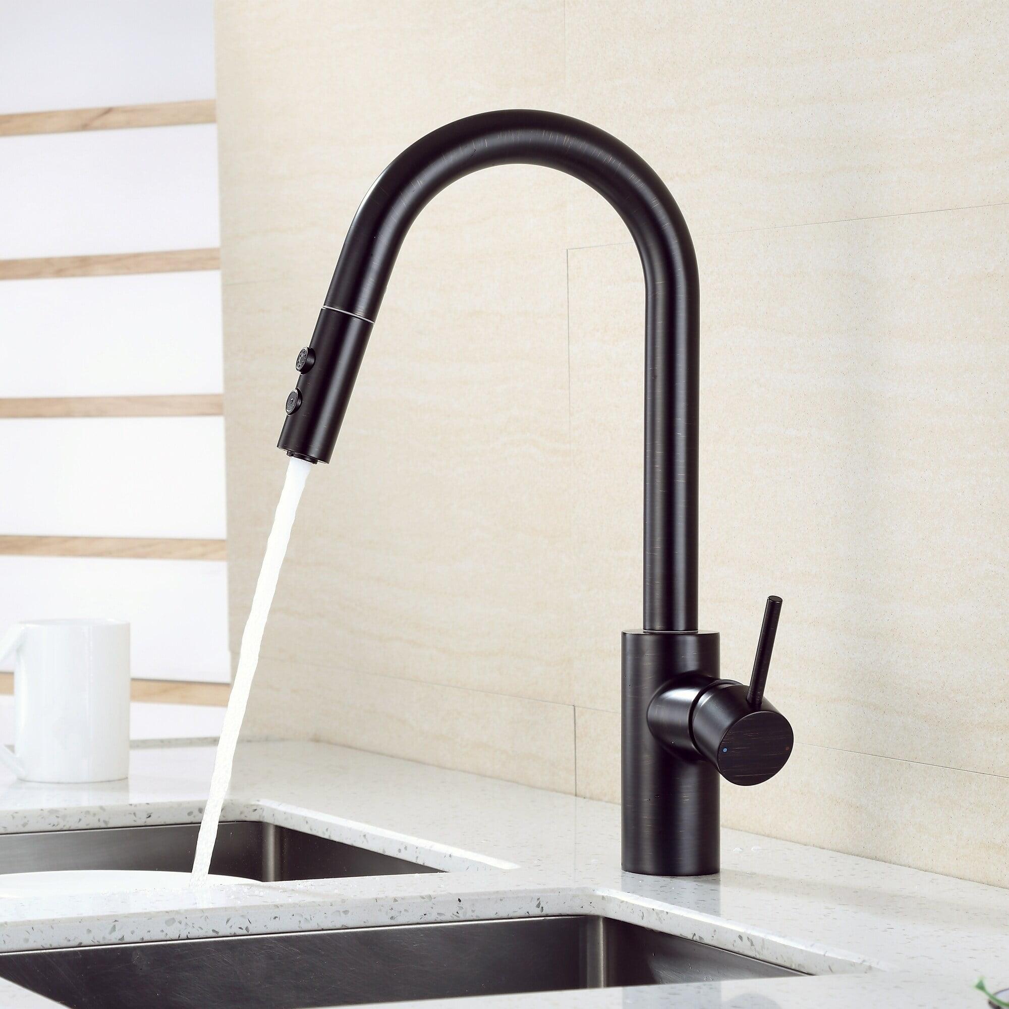 Oil Rubbed Bronze Single Handle Pull Down Kitchen Faucet