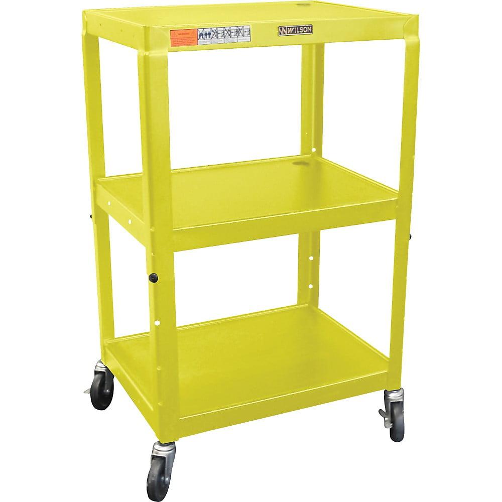 Luxor 18" x 24" Adjustable Height Metal Utility Cart - Yellow
