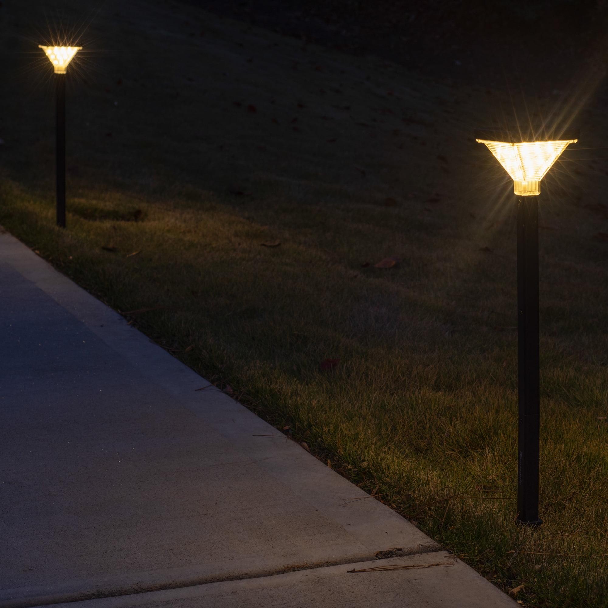 Luxor Black Aluminum Solar LED Pathway Lights - 2 Pack