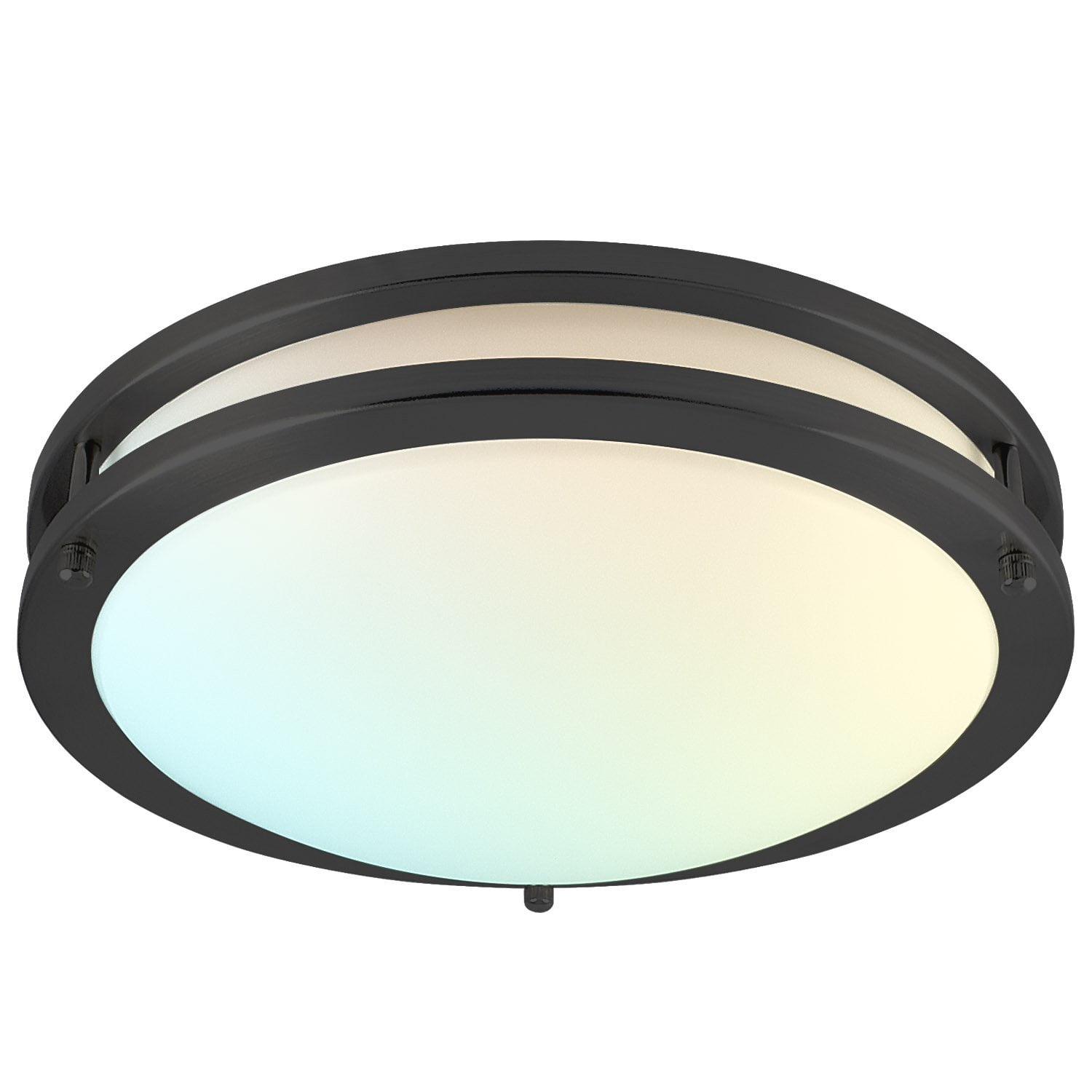 Matte Black Luxe LED Flush Mount Ceiling Light, 5-Color Temperature Selectable