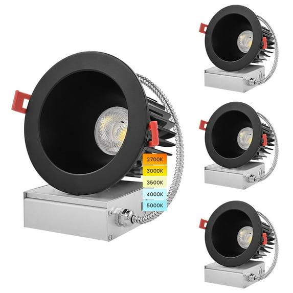 4" Regressed Selectable CCT New Construction LED Canless Recessed Lighting Kit