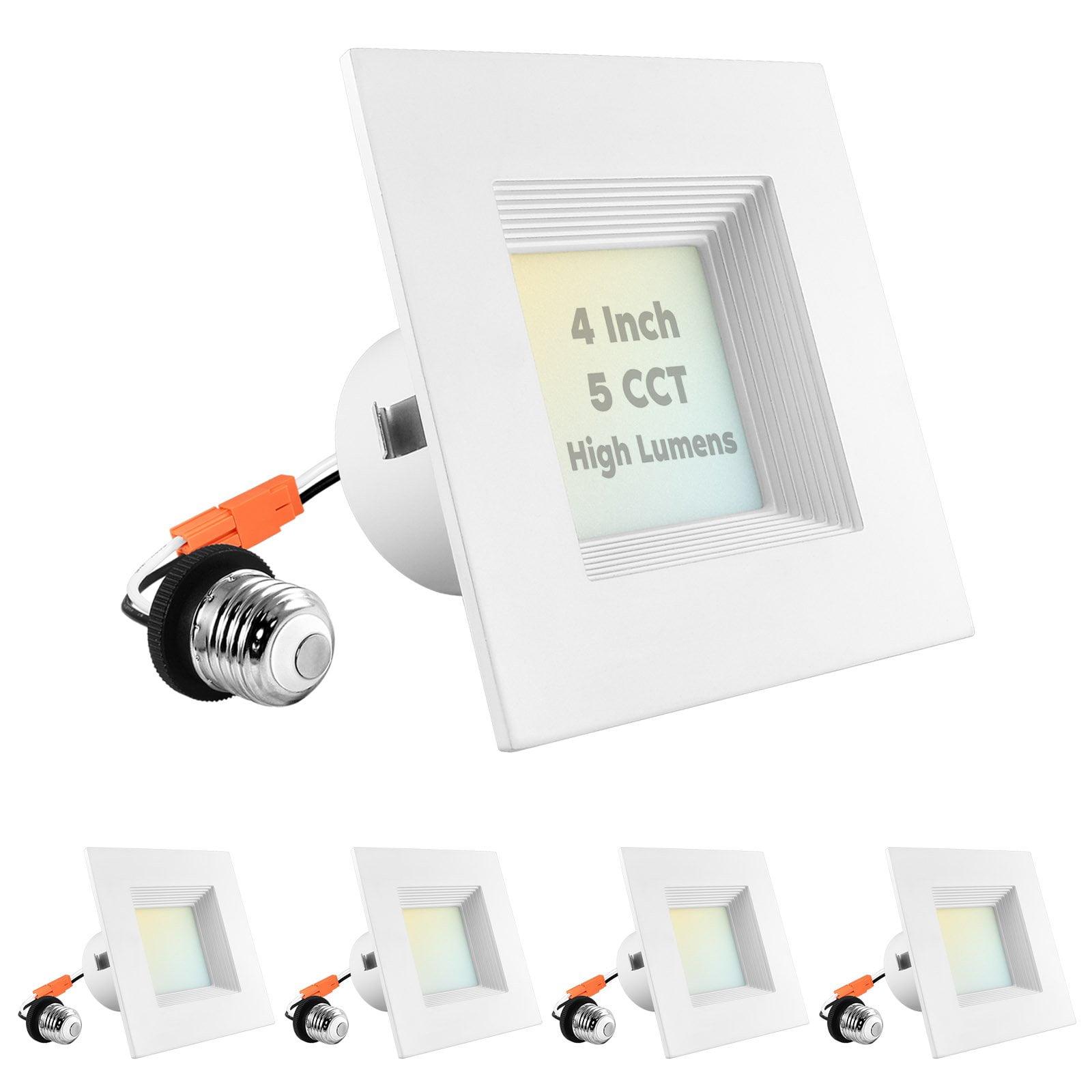 4" High Output Selectable CCT New Construction LED Retrofit Recessed Can Light