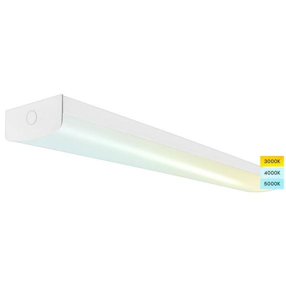 Luxrite 4FT LED Wraparound Light, 36/40/45W, 3 CCT, 4140/4600/5175 Lumens, Dimmable, 120-347V, Damp Rated, UL Certified