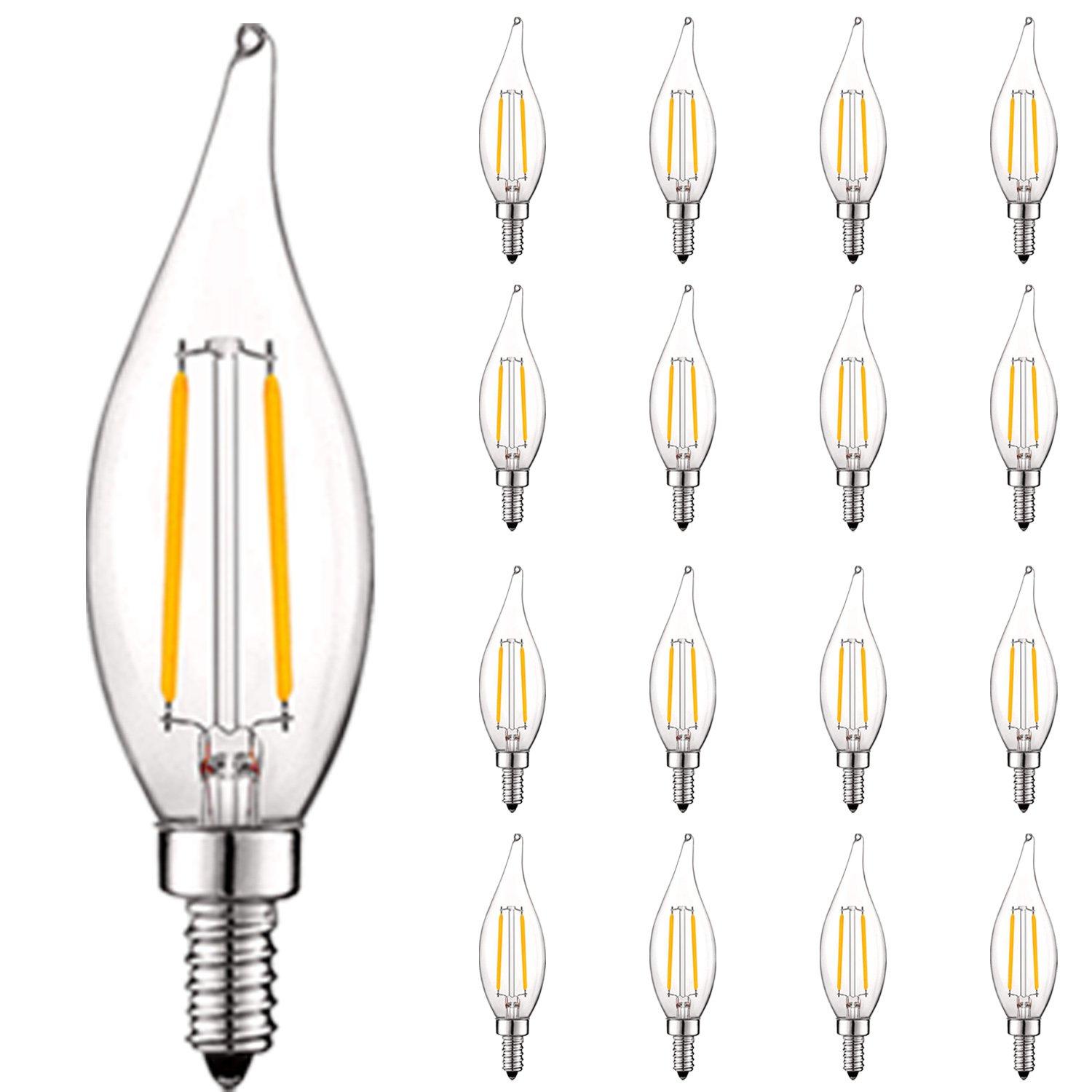 4 Watt (40 Watt Equivalent), CA11 LED, Dimmable Light Bulb, E12/Candelabra Base