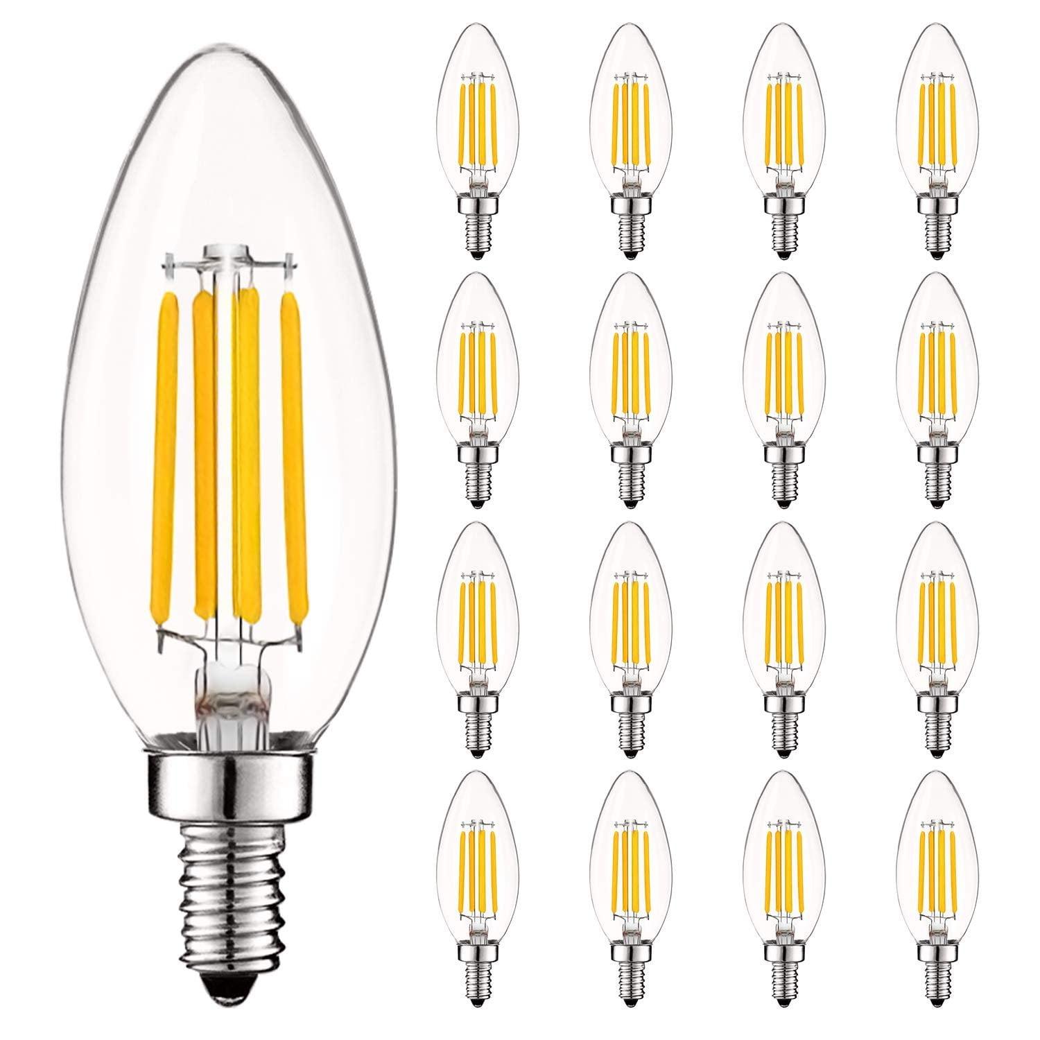 5 Watt (60 Watt Equivalent), B11 LED, Dimmable, Natural White (3500K), E12/Candelabra Base