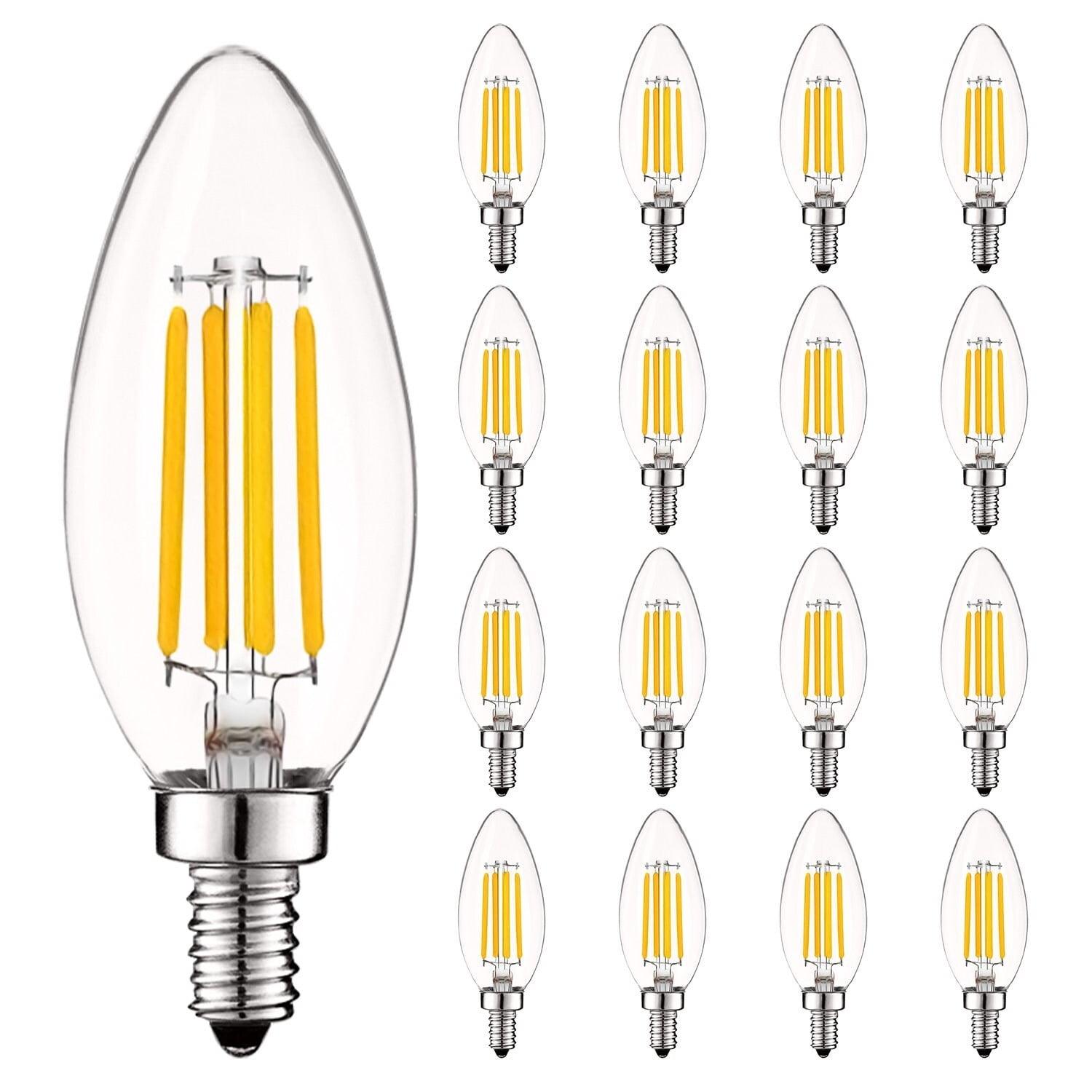 Dimmable 5W LED Vintage Candelabra Bulbs, E12 Base, 16 Pack